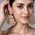 Gold plated jadau pearl embellished statement earrings