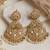 Gold plated jadau pearl embellished statement earrings