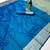 Blue silk blend banarasi silk woven saree
