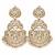 Gold plated jadau pearl embellished statement earrings
