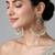Gold plated multicolor jadau pearl hoop earrings