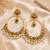 Gold plated multicolor jadau pearl hoop earrings