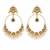 Gold plated multicolor jadau pearl hoop earrings