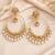 Gold plated jadau pearl embellished hoop earrings