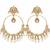 Gold plated jadau pearl embellished hoop earrings