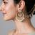 Gold plated pearl kundan chandbali earrings with ear chains