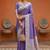 Lavender silk blend banarasi silk woven saree