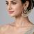 Gold plated pearl kundan chandbali earrings with ear chains