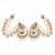 Gold plated pearl kundan chandbali earrings with ear chains