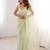 Light-green net sequins work embroidered saree