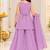 Lavender silver embroidered sleeveless kurti palazzo set with dupatta for girls