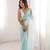Light-blue net sequins work embroidered saree