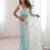 Light-blue net sequins work embroidered saree