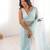 Light-blue net sequins work embroidered saree