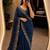 Navy-blue georgette sequins work embroidered saree