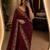 Maroon georgette sequins work embroidered saree
