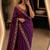 Purple georgette sequins work embroidered saree