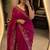 Magenta georgette sequins work embroidered saree