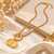 Anti-Tarnish Golden Elegance Charm Neck Chain with Sparkling Crystal Bar and Textured Pendant