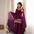 Wine Color Designer Salwar Suit With Dupatta New Design Farshi Salwar