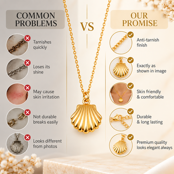 Anti-Tarnish Golden Seashell Charm Neck Chain – Elegant Ocean-Inspired Pendant Jewellery 4