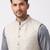 A loyal white cutdana embroidered nehru jacket
