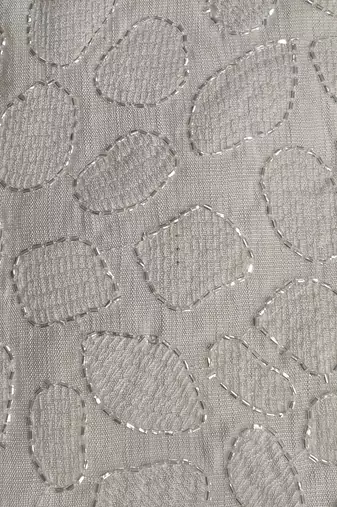 A loyal white cutdana embroidered nehru jacket