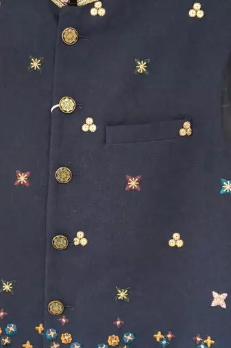 A loyal premium resham embroidered art silk nehru jacket / ethnic koti for men - wedding & festive wear