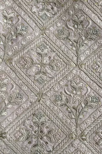 A loyal champagne beige and dusty pink art silk resham zari & sequin embroidered nehru jacket for men