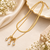 Anti-Tarnish Golden Double-Layer Neck Chain with Elegant Crystal Drop Charms – Modern Luxury Jewellery