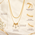 Anti-Tarnish Golden Double-Layer Neck Chain with Elegant Crystal Drop Charms – Modern Luxury Jewellery