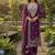Plum purple jmc silk blend thread work suit set