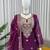 Plum purple jmc silk blend thread work suit set