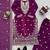 Plum purple jmc silk blend thread work suit set