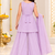 Lilac floral embroidered georgette kurti palazzo suit set for girls