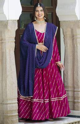 Graceful Pink Faux Georgette Embroidery Sequins, Thread Work With Lace Indian Latest Design lehenga choli 3