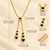 Anti-Tarnish Golden Heart Cascade Neck Chain with Elegant Black Heart Charms