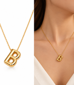 Anti-Tarnish Golden BB Pendant Neck Chain – Chic, Minimalist & Timeless Statement Jewellery for Everyday Elegance