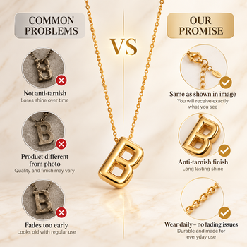 Anti-Tarnish Golden BB Pendant Neck Chain – Chic, Minimalist & Timeless Statement Jewellery for Everyday Elegance 4