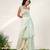 Cruise blue and ivory embroidered organza and georgette sharara set
