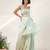 Cruise blue and ivory embroidered organza and georgette sharara set