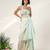 Cruise blue and ivory embroidered organza and georgette sharara set