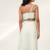 Cruise blue and ivory embroidered organza and georgette sharara set