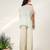 Cruise blue and ivory embroidered organza and georgette sharara and kaftan shirt set