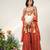Ivory and rust embroidered organza georgette sharara set