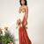 Ivory and rust embroidered organza georgette sharara set