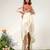 Rust orange and ivory embroidered organza georgette jacket skirt set