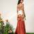 Ivory and rust embroidered organza georgette sharara set