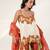 Ivory and rust embroidered organza georgette sharara set