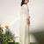 Ivory embroidered organza  georgette jacket sharara set